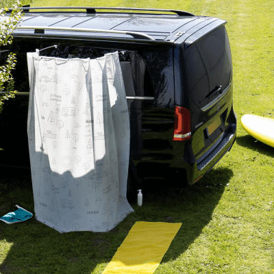 haba zelt zusammenlegen deutsch Cascata mobiles Duschvorhang