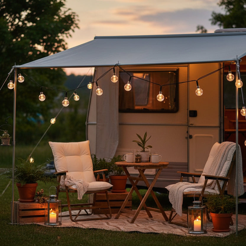Solar-Lichterkette 50 LED 6,9 m Warmweiß – Grundig – Camping Cocooning