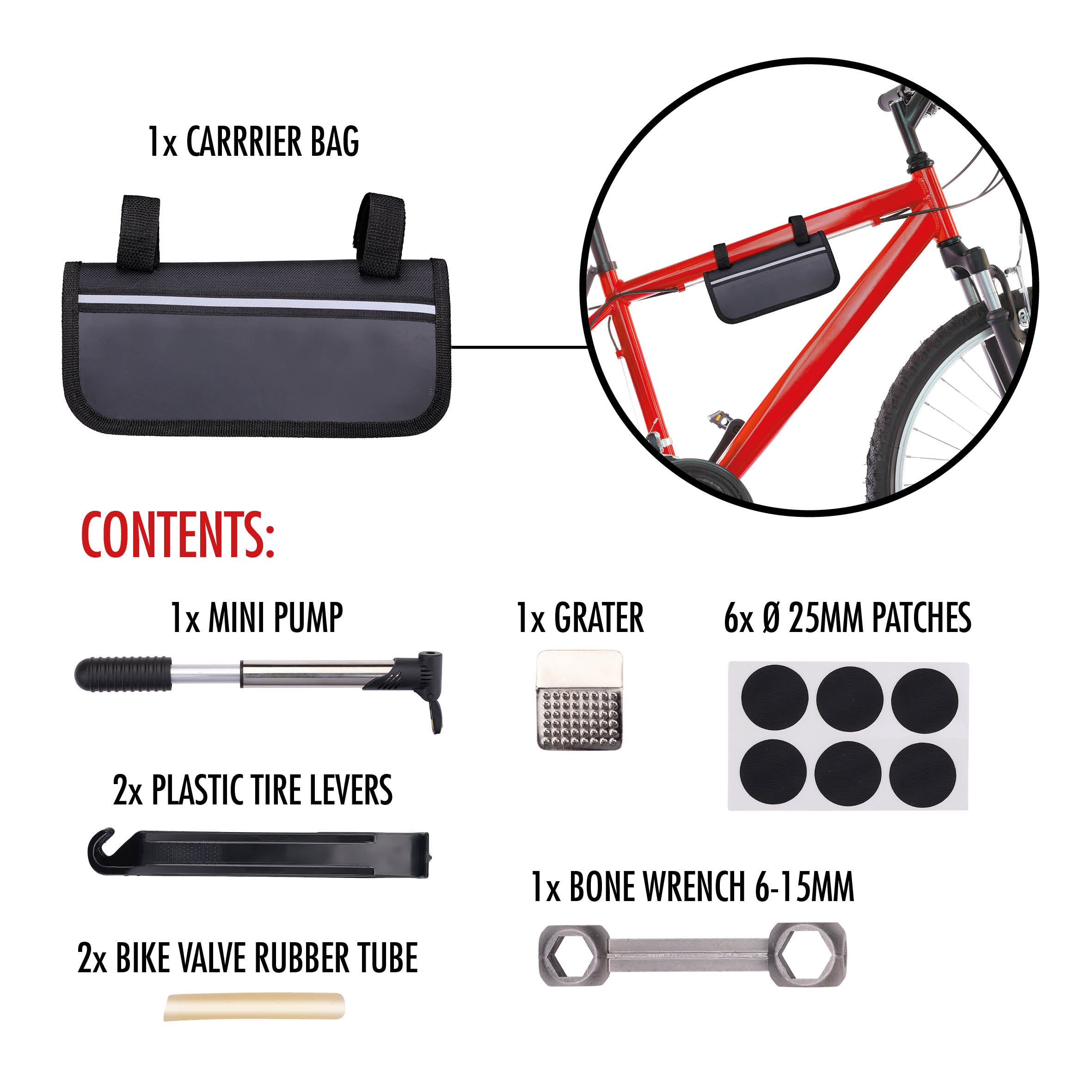 Handy compact 14-piece bicycle tool set multi-tool to