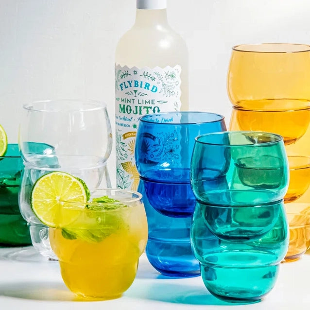 HEFTMAN Plastic bekers set van 6-550 ml acryl glazen met wervelontwerp, stapelbare herbruikbare plastic glazen voor picknick, camping, barbecue HEFTMAN Plastic bekers set van 6-550 ml acryl glazen met wervelontwerp, stapelbare herbruikbare plastic glazen voor picknick, camping, barbecue