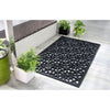 Door mat in black rubber with cast honeycomb - RugSmith