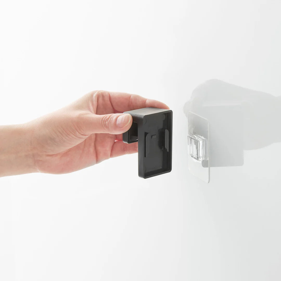 Yamazaki - Toothbrush and tube holder set of 2 - with adhesive hook black or white