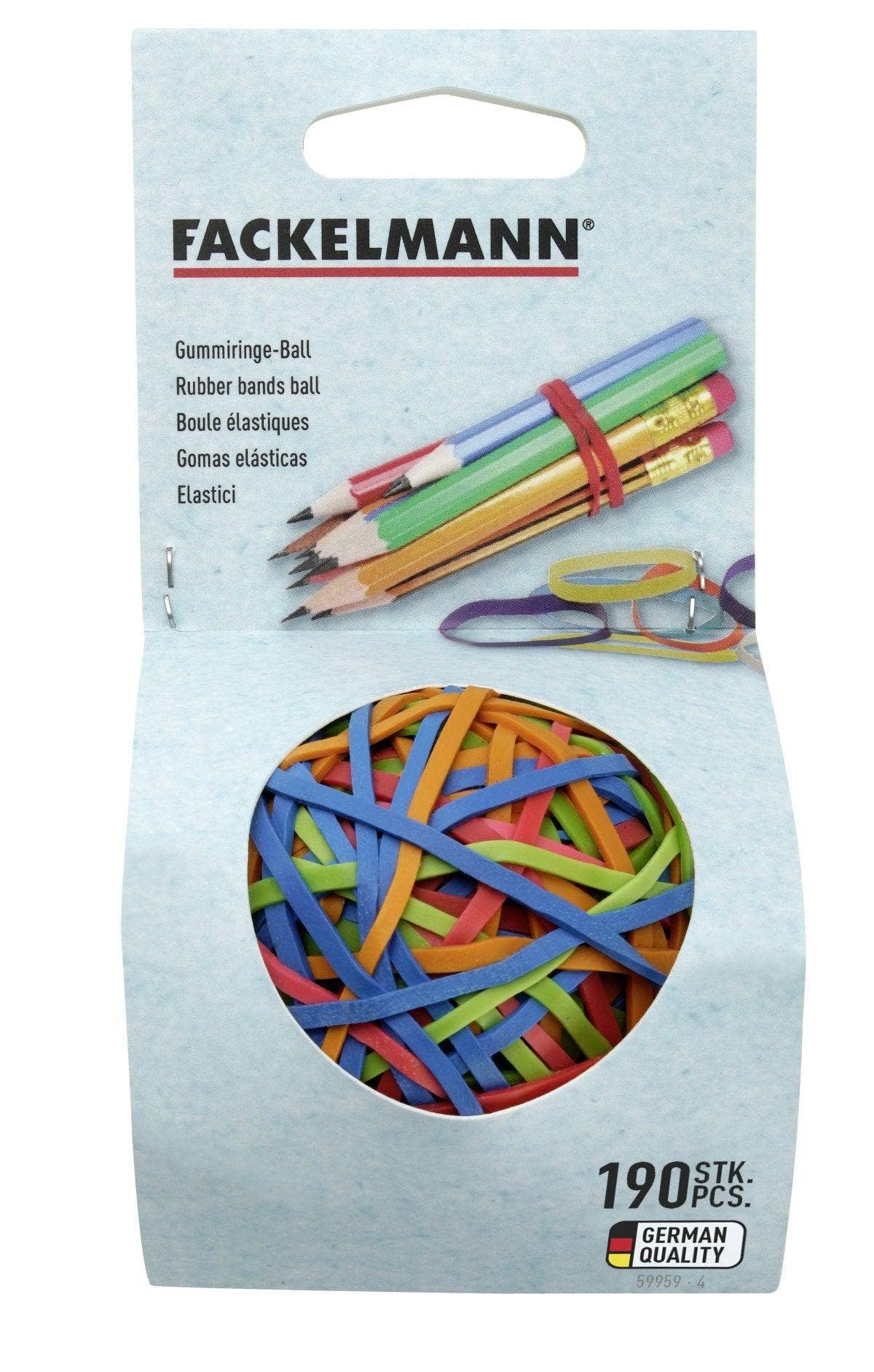 Ball of 190 multicolored rubber bands