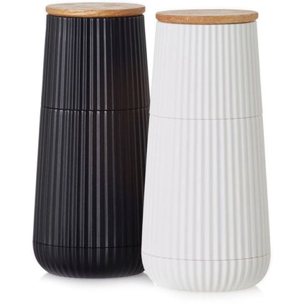 Salt and pepper mills with ceramic grinding mechanisms and oak lids - AdHoc