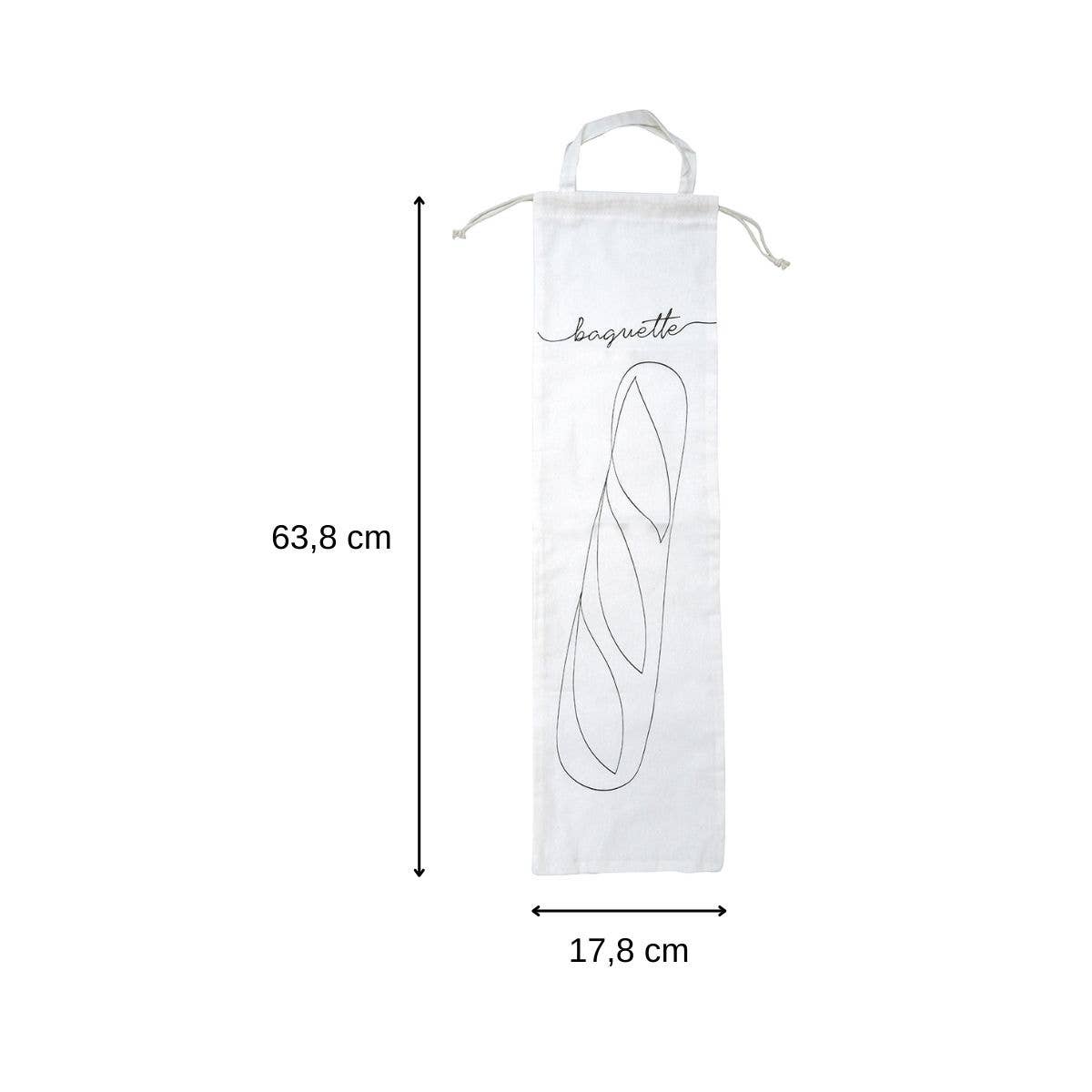 Storage bag for baguette made of cotton