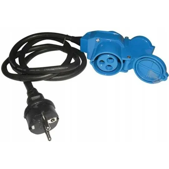 Adapter cable 1.5 meters 3x 2.5mm² with Schuko plug and right-angle connector