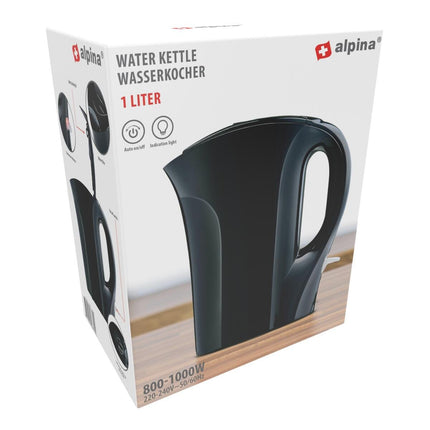 Bouilloire Alpina 1 L 800-1000 W blanc - noir