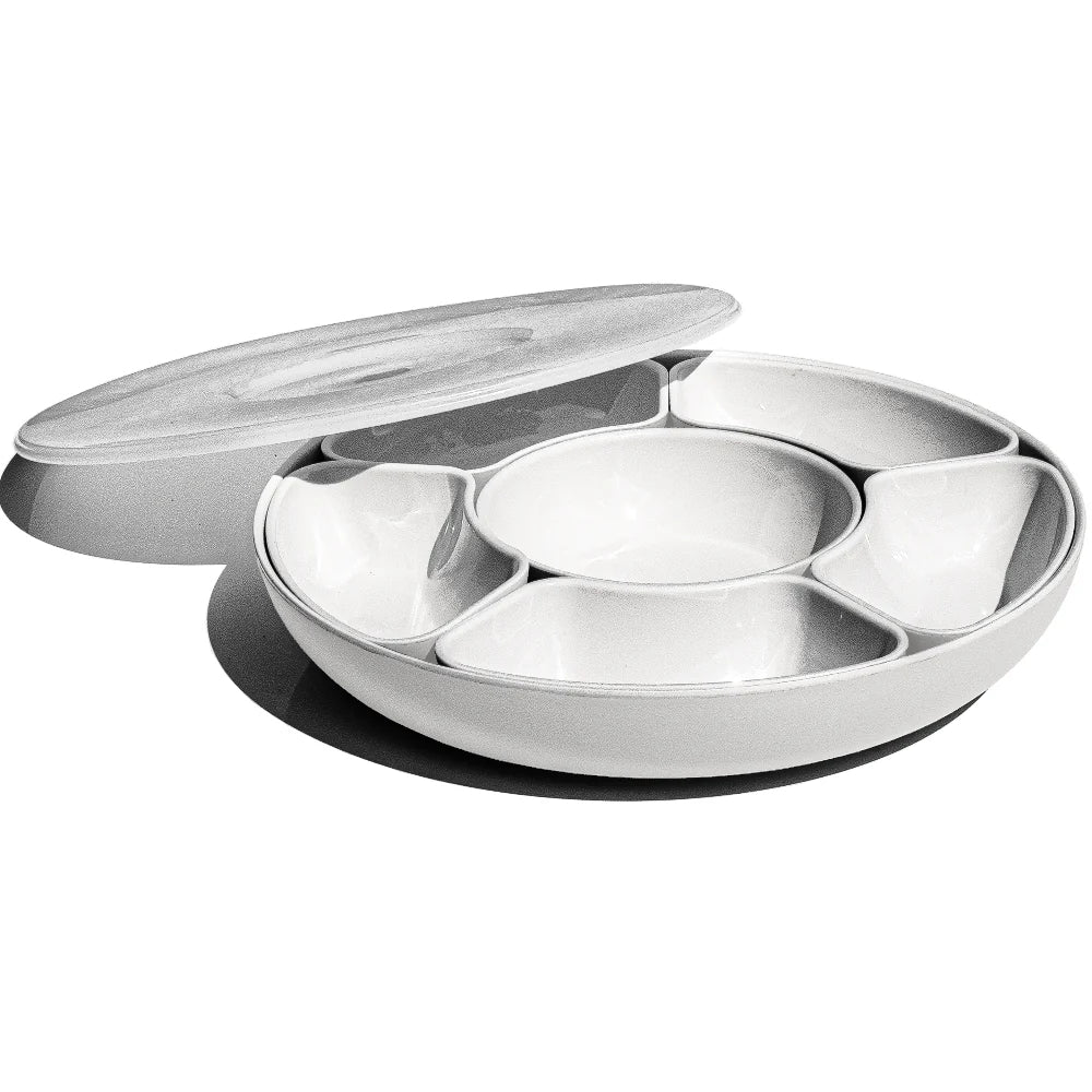 Apero platter 9-piece - with Lazy Susan base with lockable lid