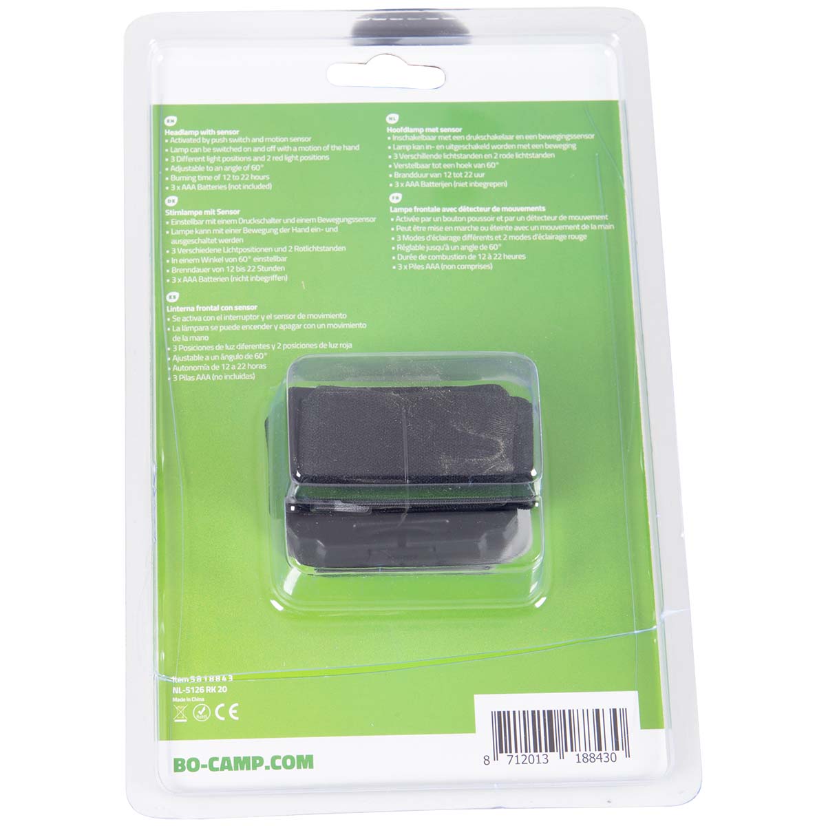 Bo-Camp - Headlamp with white or red light - High power