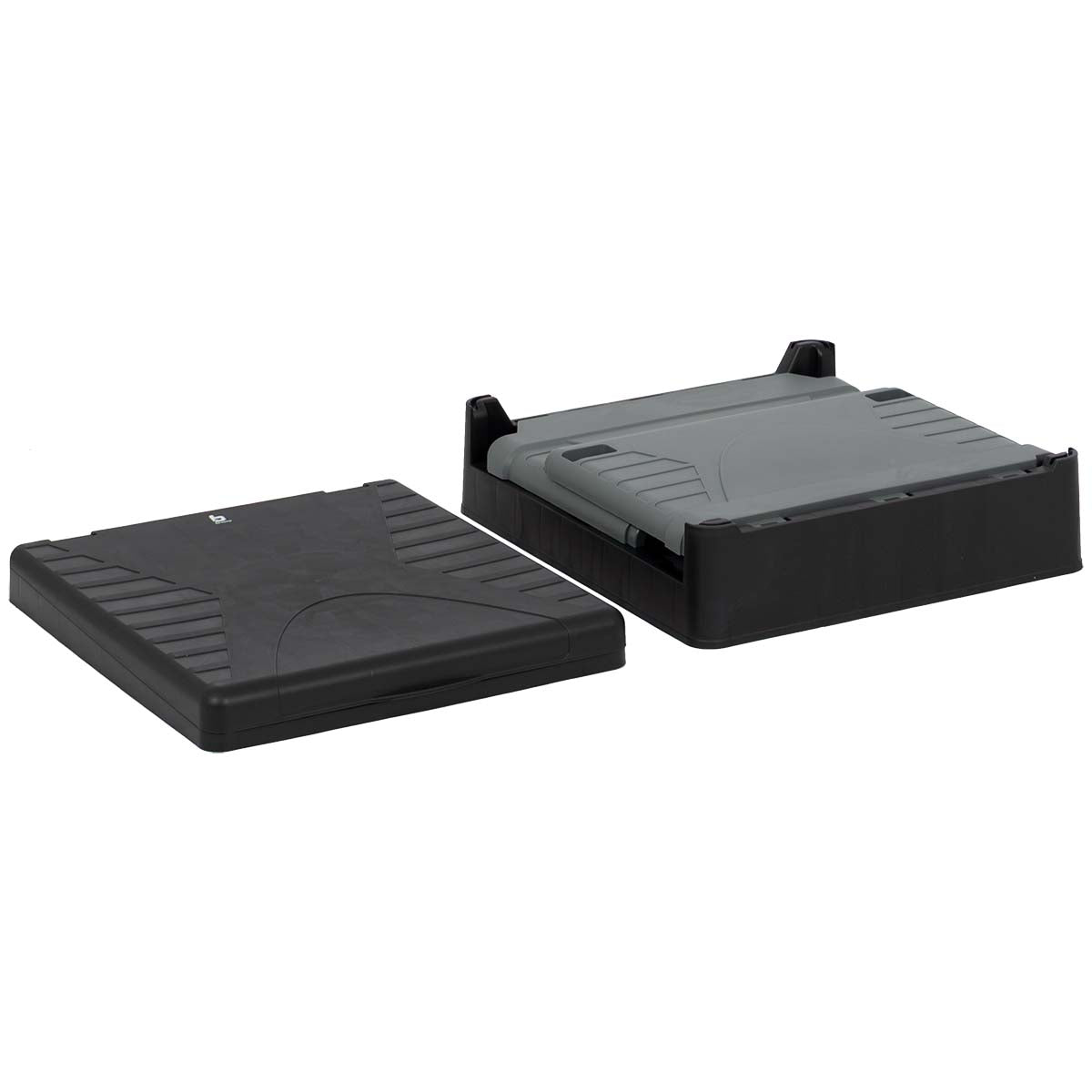 Bo-Camp - Portable folding toilet - Square - black/grey