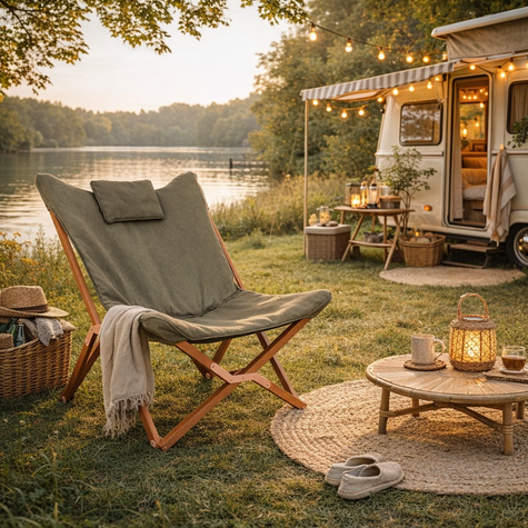 Bo-Camp - Urban Outdoor collection - Relaxstoel - Bloomsbury - L - Oxford Polyester - Groen