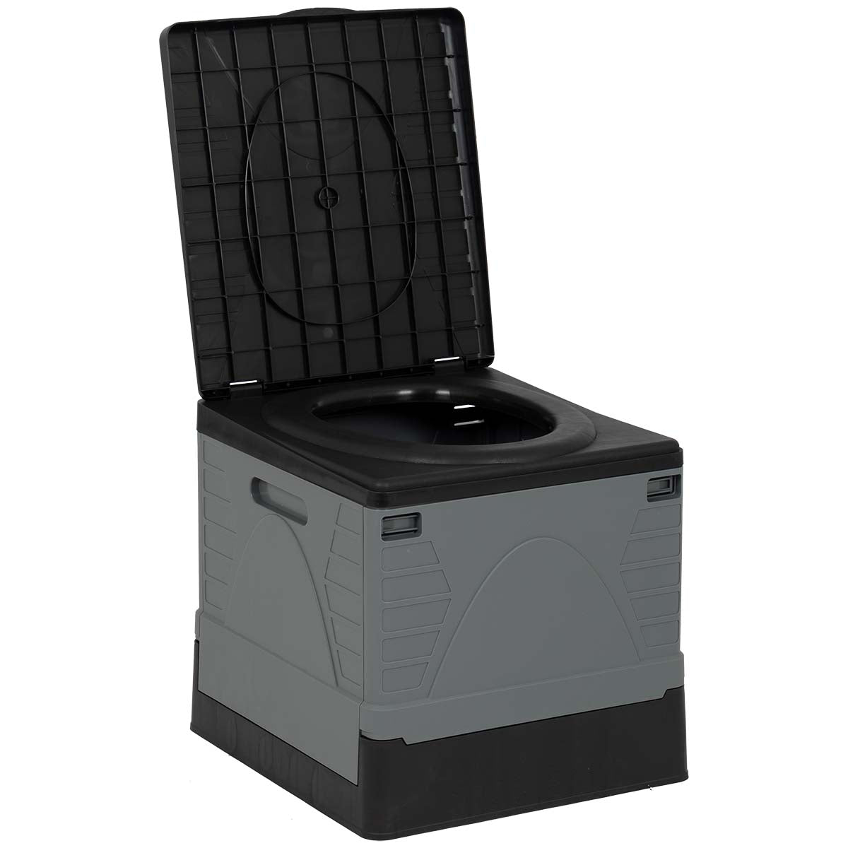 Bo-Camp - Portable folding toilet - Square - black/grey