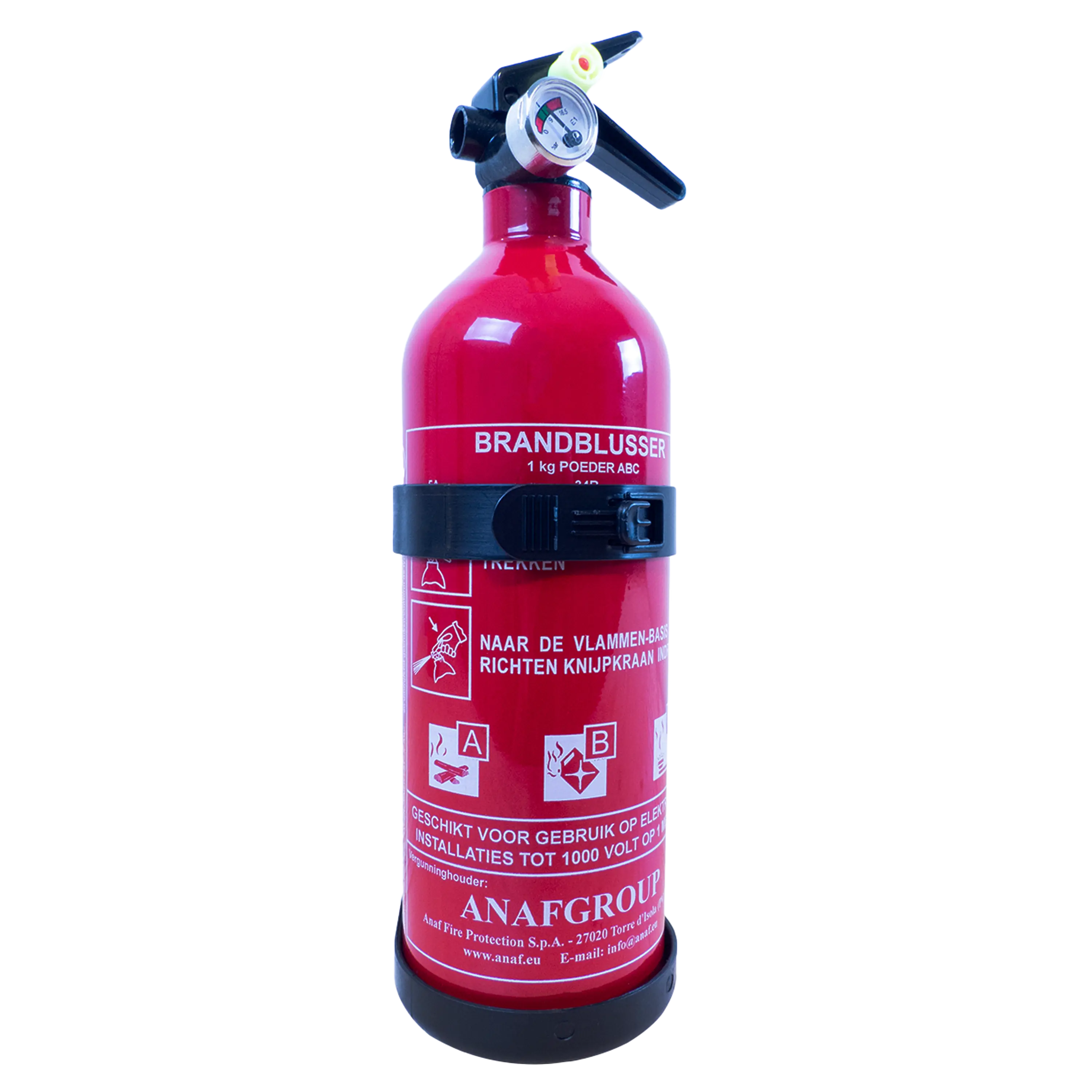 Poederbrandblusser 1 kg met manometer – Belgische keuring - Fjord Outdoor