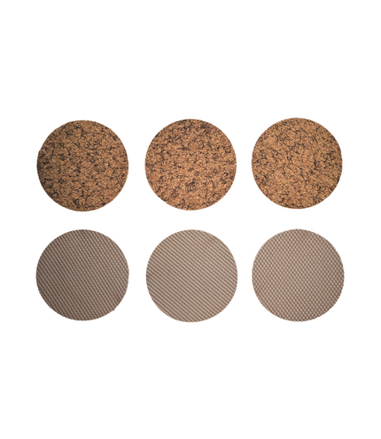 Onderzetters kurk - anti-slip - tafelbescherming - 6 stuks per verpakking