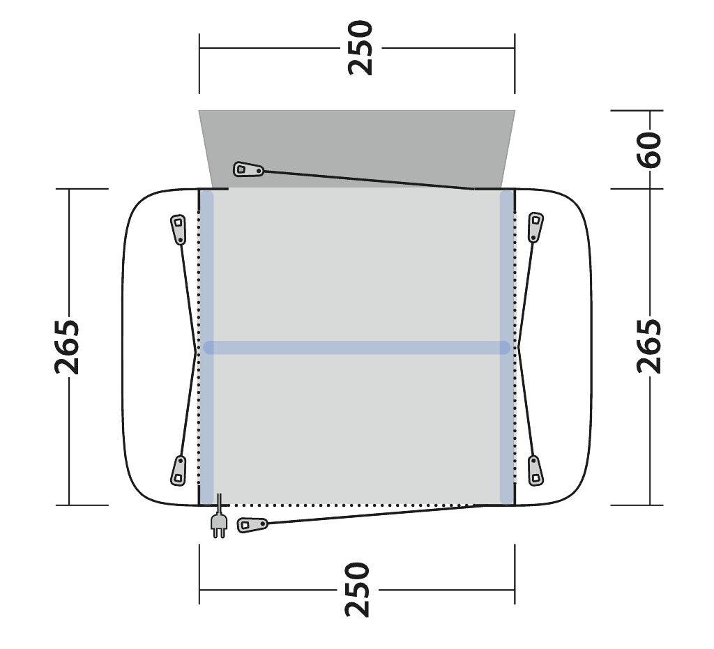 Outwell bus awning inflatable - drive away possible - Crossville 250SA - drive away inflatable awning - grey