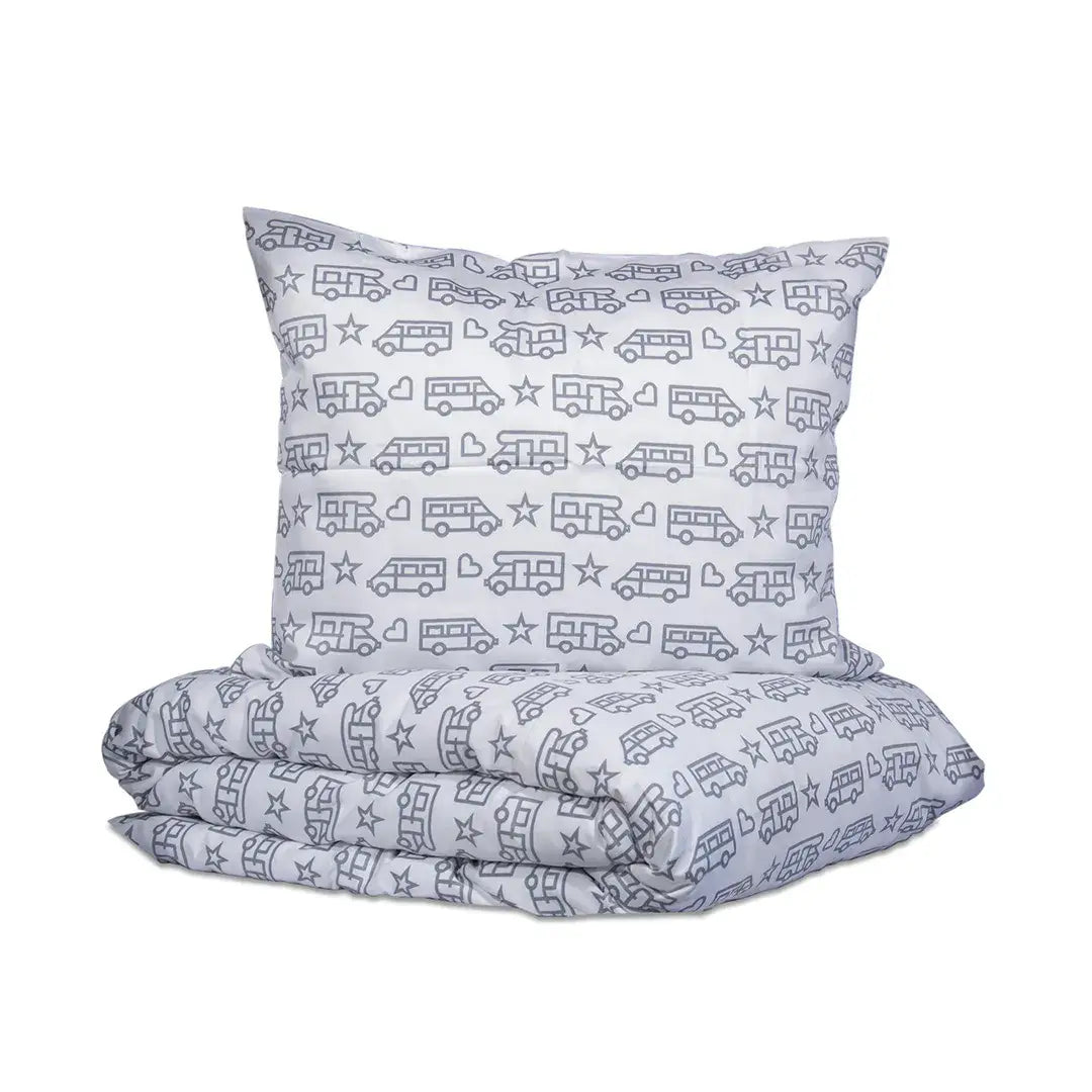 Duvet cover + pillowcase - camper or caravan print - single person - Pufz