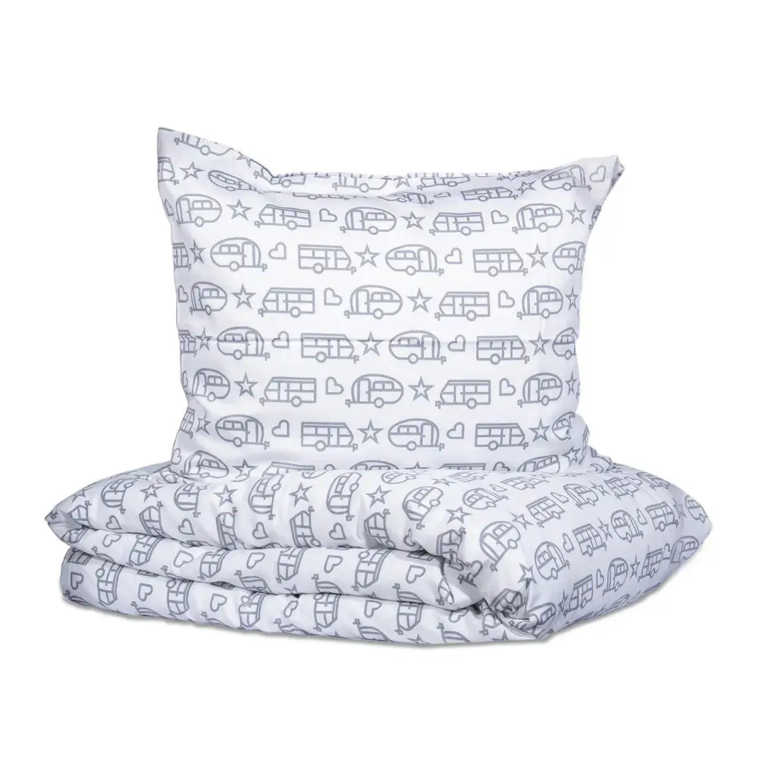Duvet cover + pillowcase - camper or caravan print - single person - Pufz