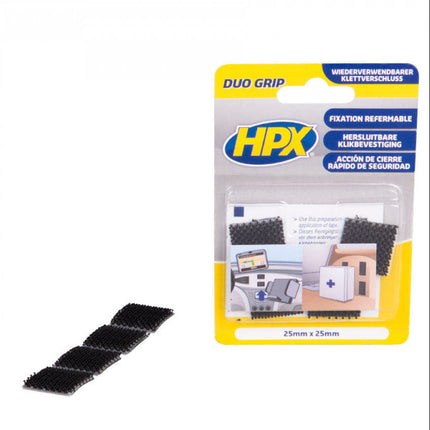 Duo Grip 25mmx25mm - Resealable click fastener - HPX