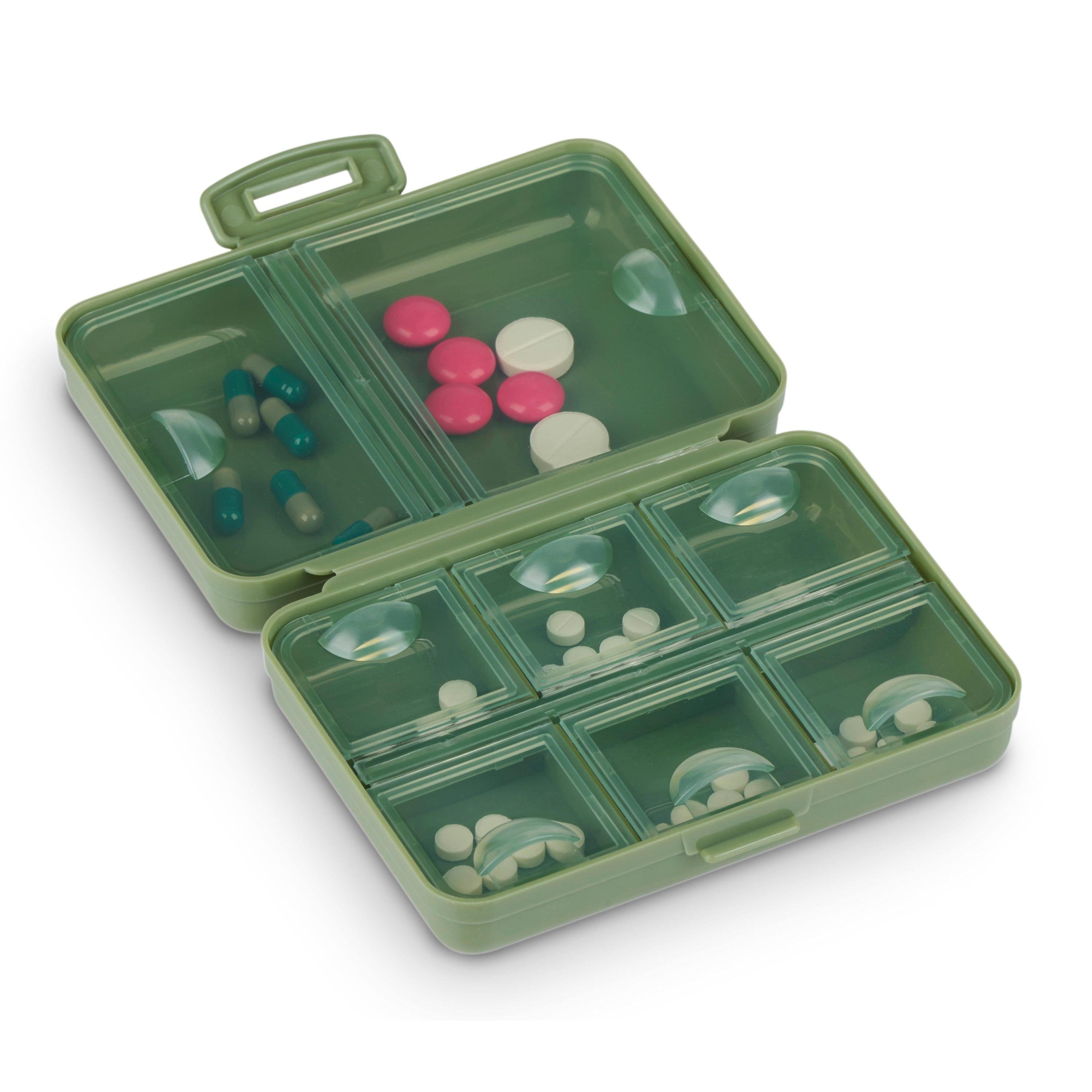 Comfort AID pill holder green - practical and compact for travelling and vacations
