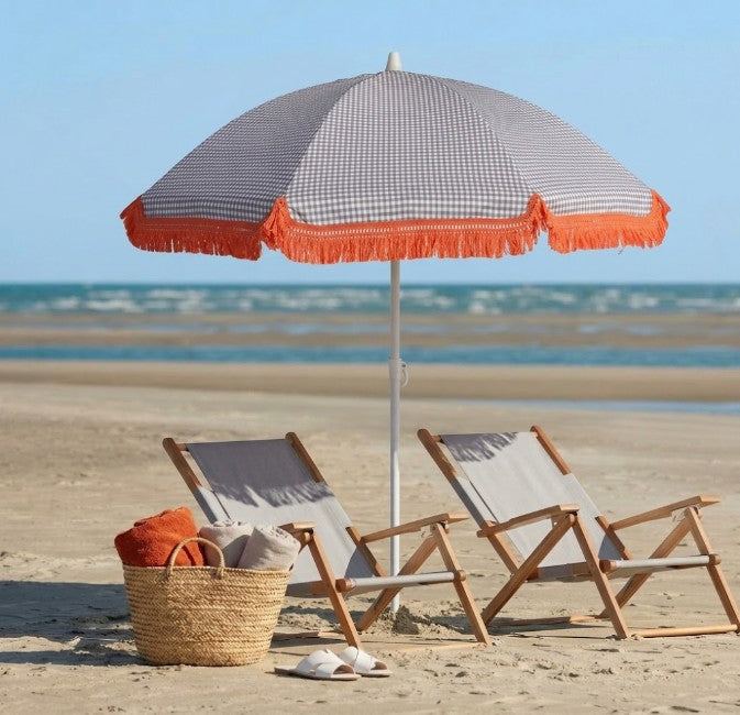 EZPELETA Bora Vichy fringed umbrella – summer shade for on the go
