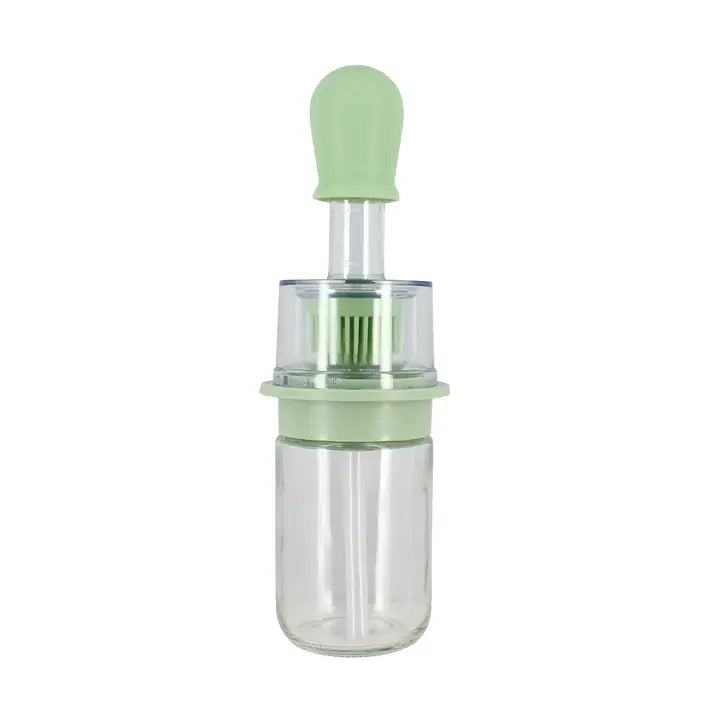 Oil Bottle with Silicone Brush - Perfect for BBQ & Outdoor Cooking while Camping
