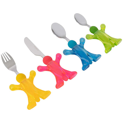 Gimex - Bestekset Kids Line Poppetjes, 4-Delig