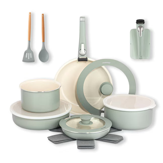 Potten en pannenset 18-delig met afneembare handgreep in 3 kleuren - Gotham Steel