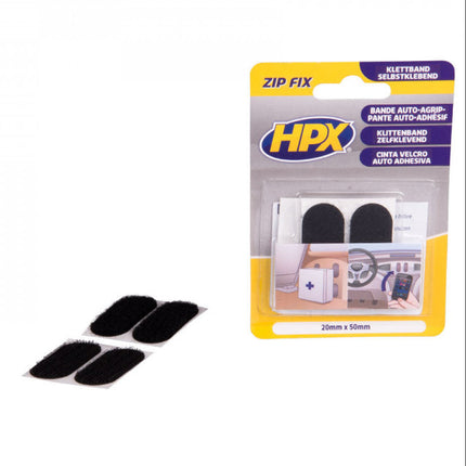 Velcro Pads Zip Fix 20x50mm - Self-adhesive - HPX