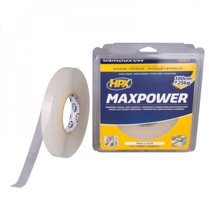 Max Power Mounting Tape 16.5mtrx19mm Transparent - HPX