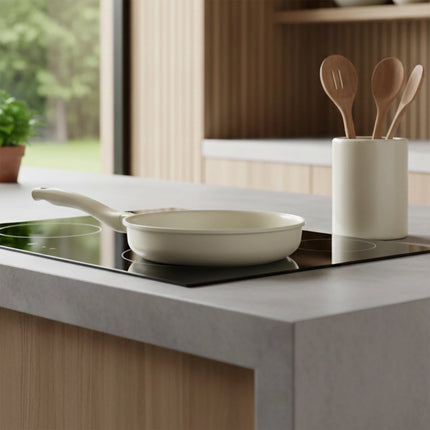 Menastyl - pan 28 cm in gerecycled aluminium  - 1 stuk - beige