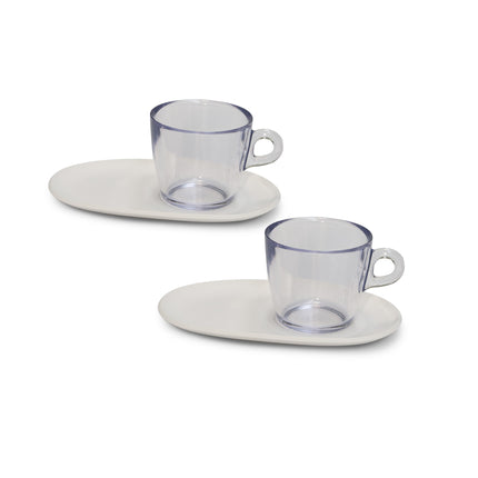 Modular coffee or tea cups pangea - set of 2 with coaster - Omada