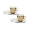 Modular coffee or tea cups pangea - set of 2 with coaster - Omada
