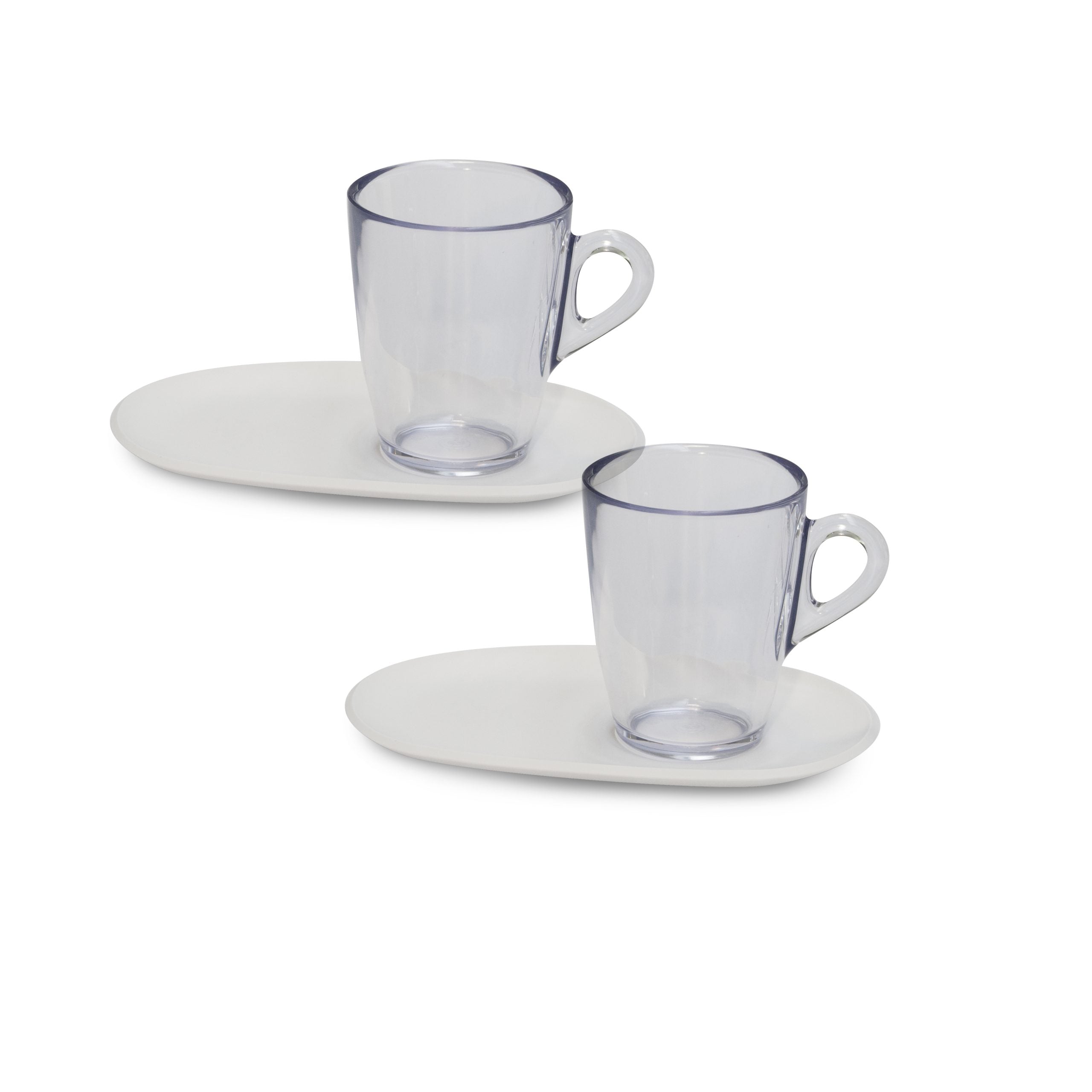 Modular coffee or tea cups pangea - set of 2 with coaster - Omada
