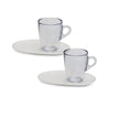 Modular coffee or tea cups pangea - set of 2 with coaster - Omada