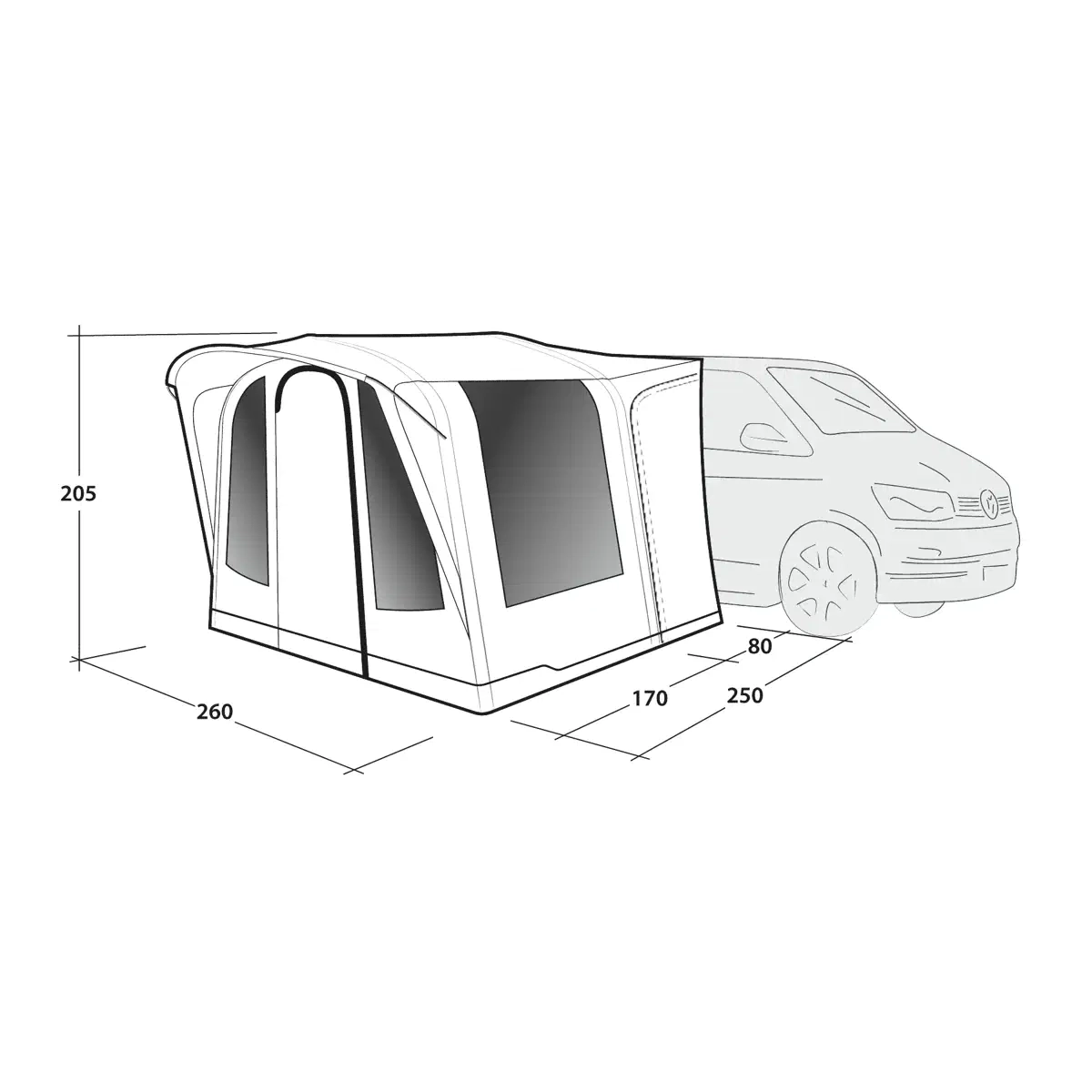 Outwell Santa Monica Air - drive away inflatable awning