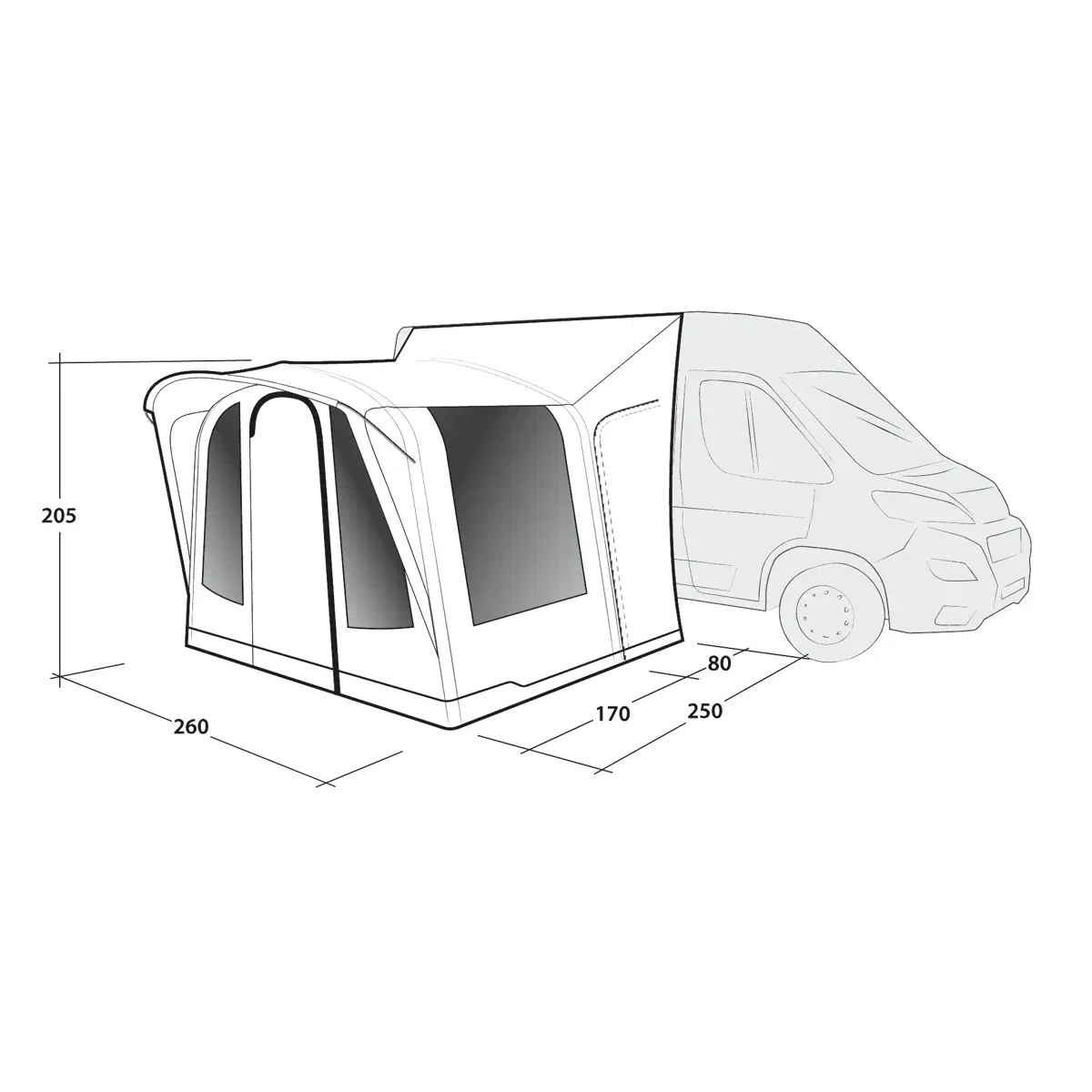 Outwell Santa Monica Air Mid/Tall - drive away inflatable awning