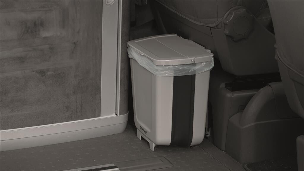 Outwell foldable trash bin - capacity 8L - white gray