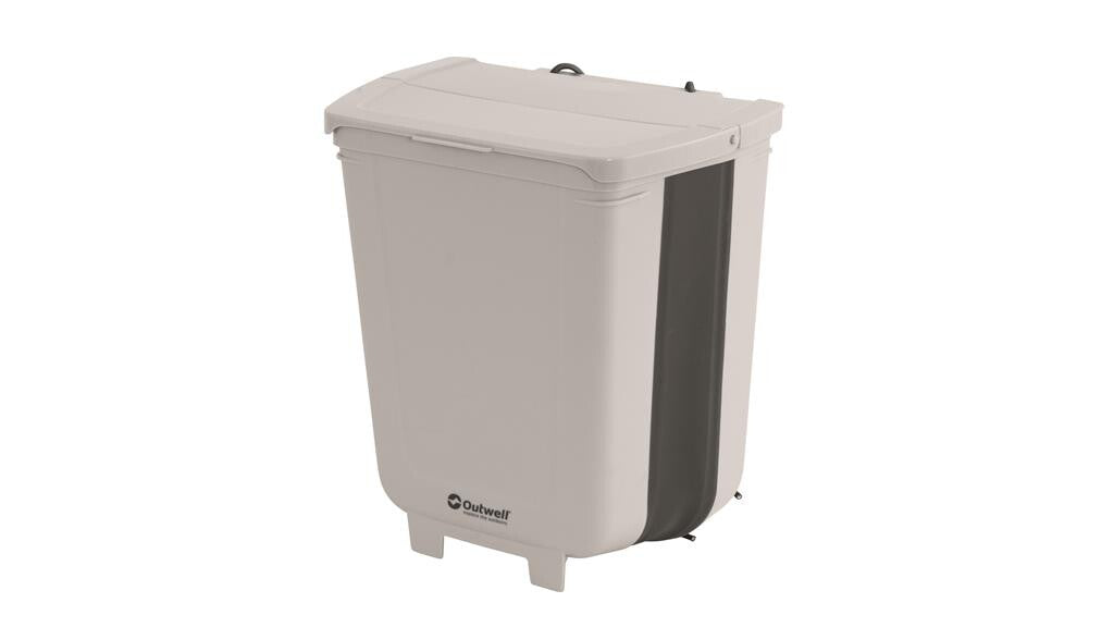Outwell foldable trash bin - capacity 8L - white gray