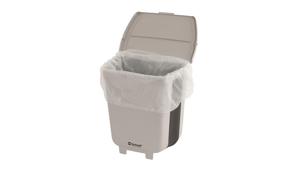 Outwell foldable trash bin - capacity 8L - white gray