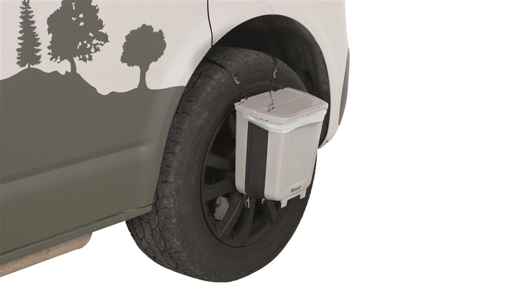 Outwell foldable trash bin - capacity 8L - white gray