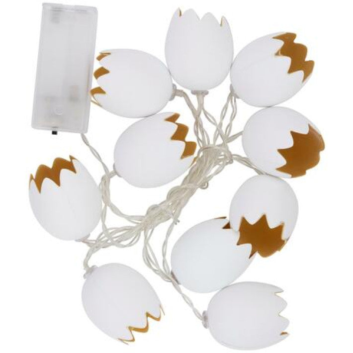 Easter LED string Arti Casa with decoration with half Easter eggs 1.75 meter white/yellow 10 light points