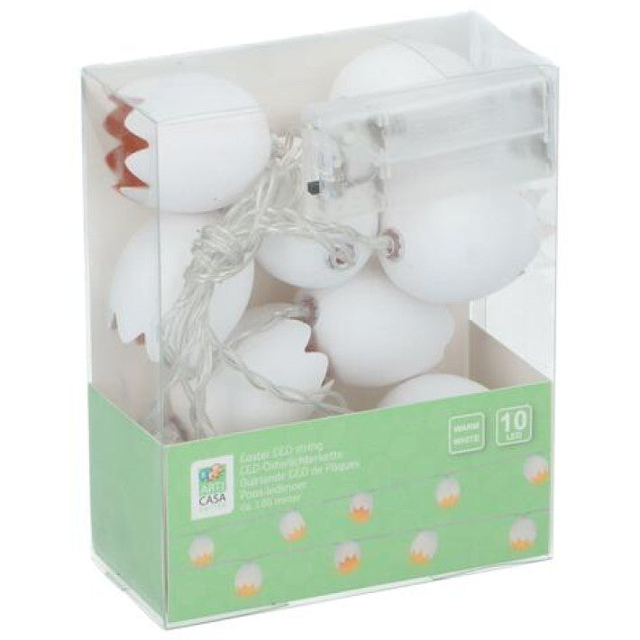 Easter LED string Arti Casa with decoration with half Easter eggs 1.75 meter white/yellow 10 light points