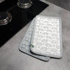 Pannenlappen met camper of caravan print - set van 2 stuks - wit/grijs - Pufz