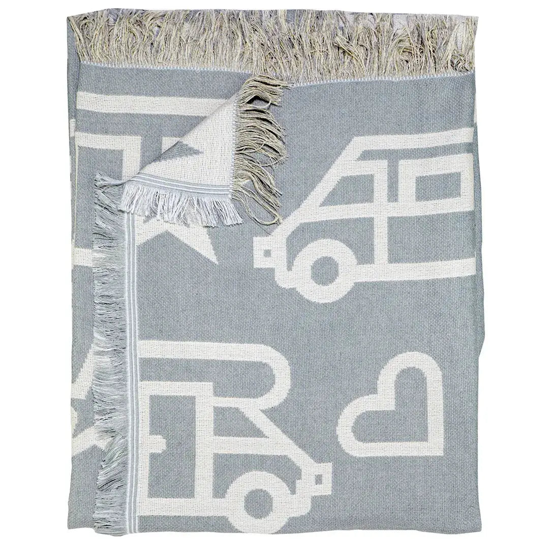Plaid blankets with camper or caravan print - 160 x 130 cm - Pufz