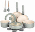 Potten- en pannenset 17-delig met afneembare handgreep in 2 kleuren - Camping Cocooning