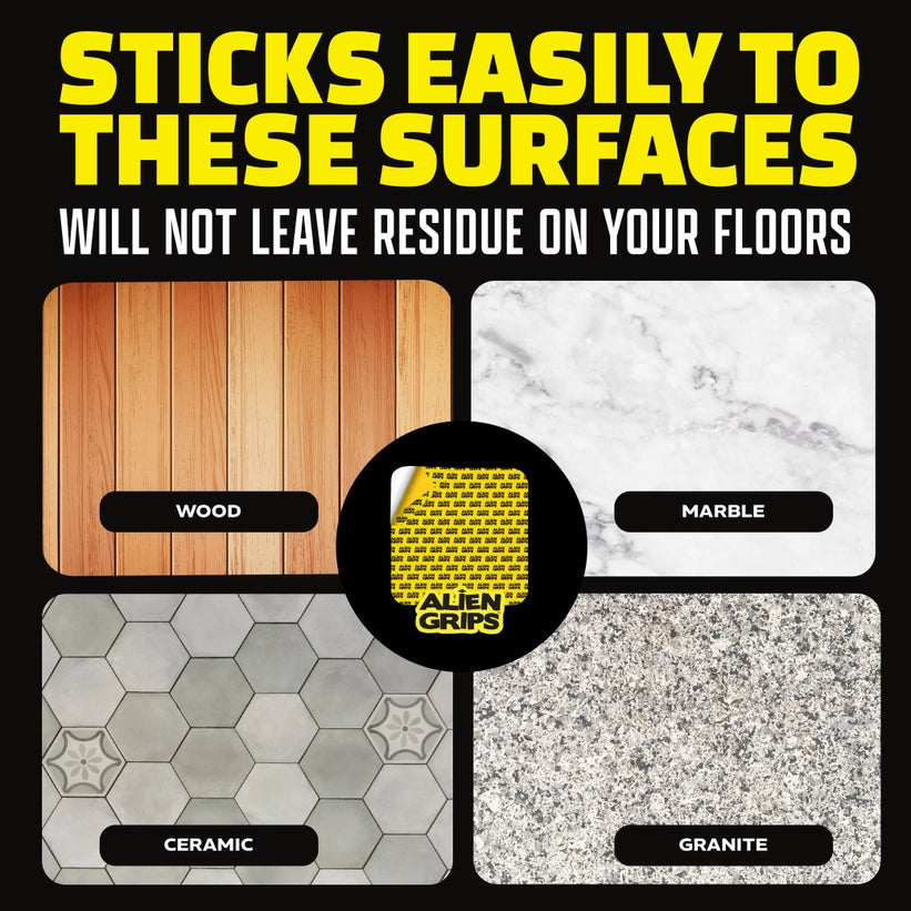Pre-cut double-sided adhesive pads, 10x10 cm – 12 pieces – Alien Rug Grips