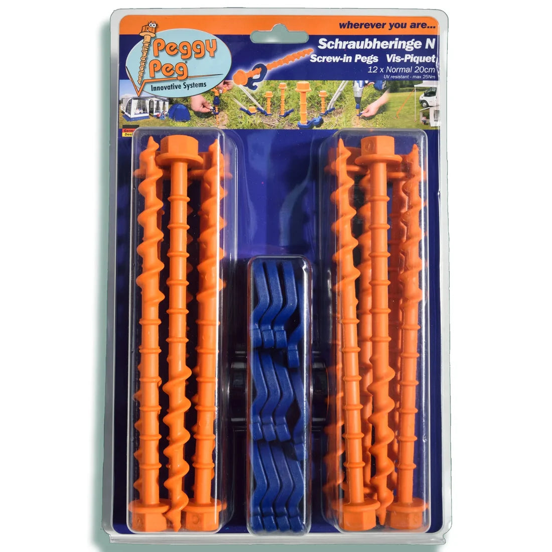 N schroefharingen 20 cm 12 stuks - Peggy Peg