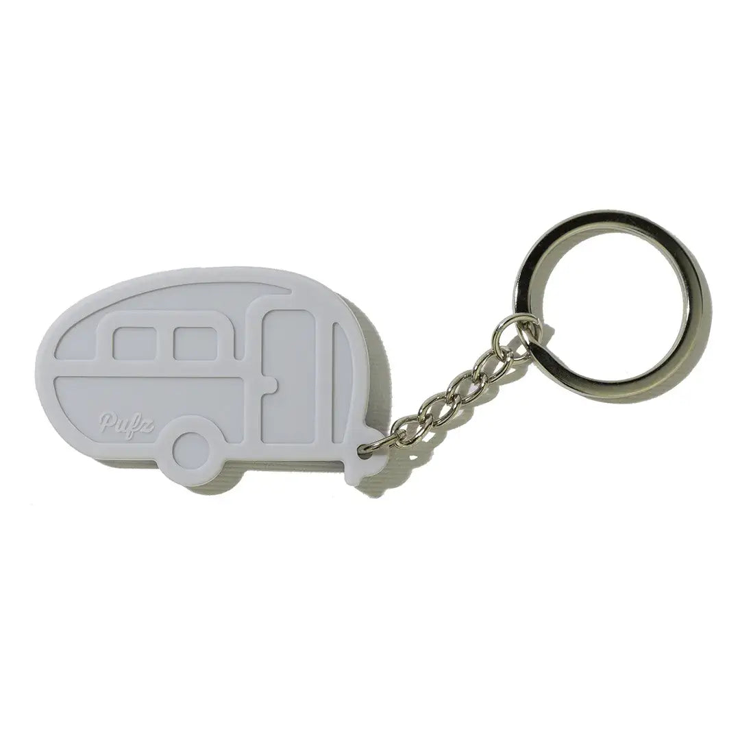 Silicone keychain for camper or caravan in black or light gray - Pufz