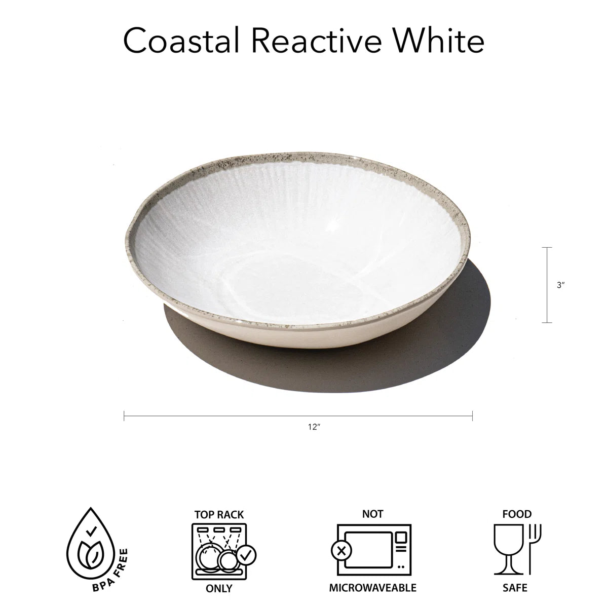 Tarhong - Coastal reactive Newwave melamine dinnerware soft white