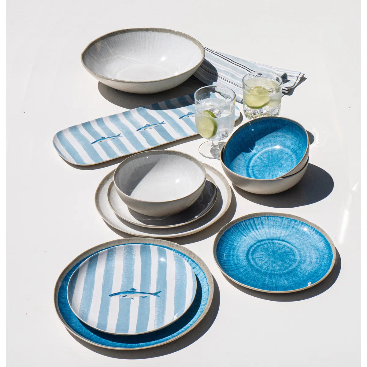 Tarhong - Coastal reactive Newwave melamine dinnerware soft white